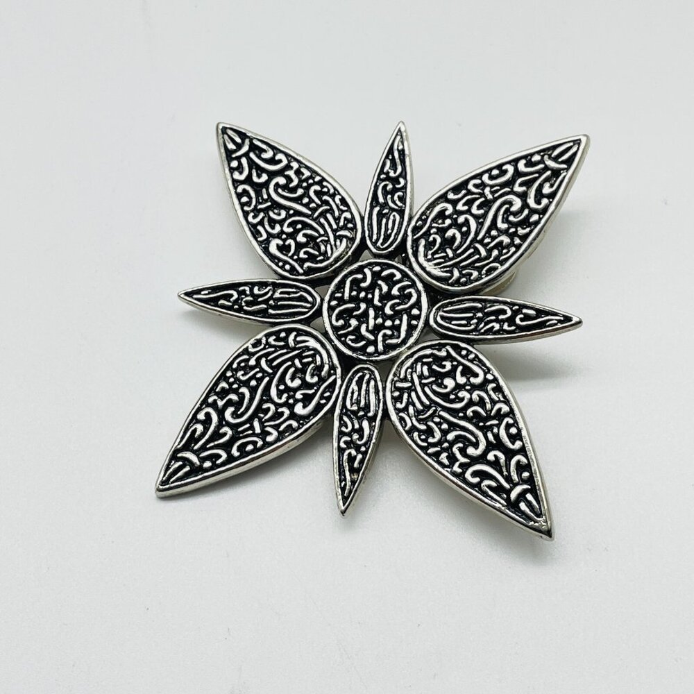 Vintage JOHN HARDY Silver Tone Floral Filigree Hair Clip Barrette - Picture 3 of 6